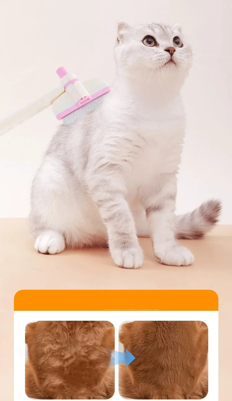 Cepillo ajustable para perros y gatos, removedor de pelo para mascotas