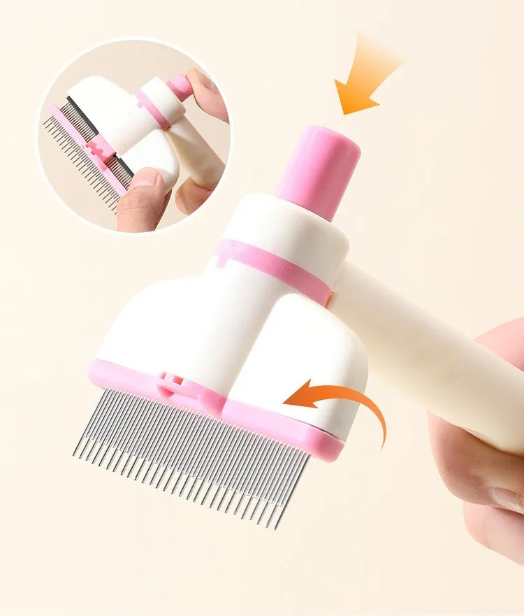 Cepillo ajustable para perros y gatos, removedor de pelo para mascotas