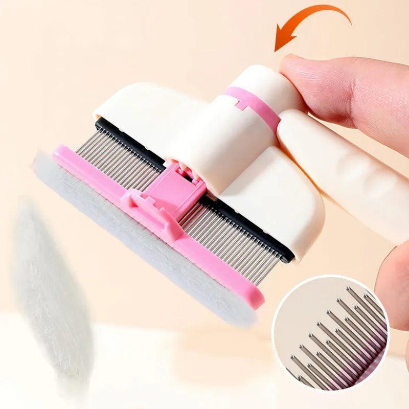 Cepillo ajustable para perros y gatos, removedor de pelo para mascotas